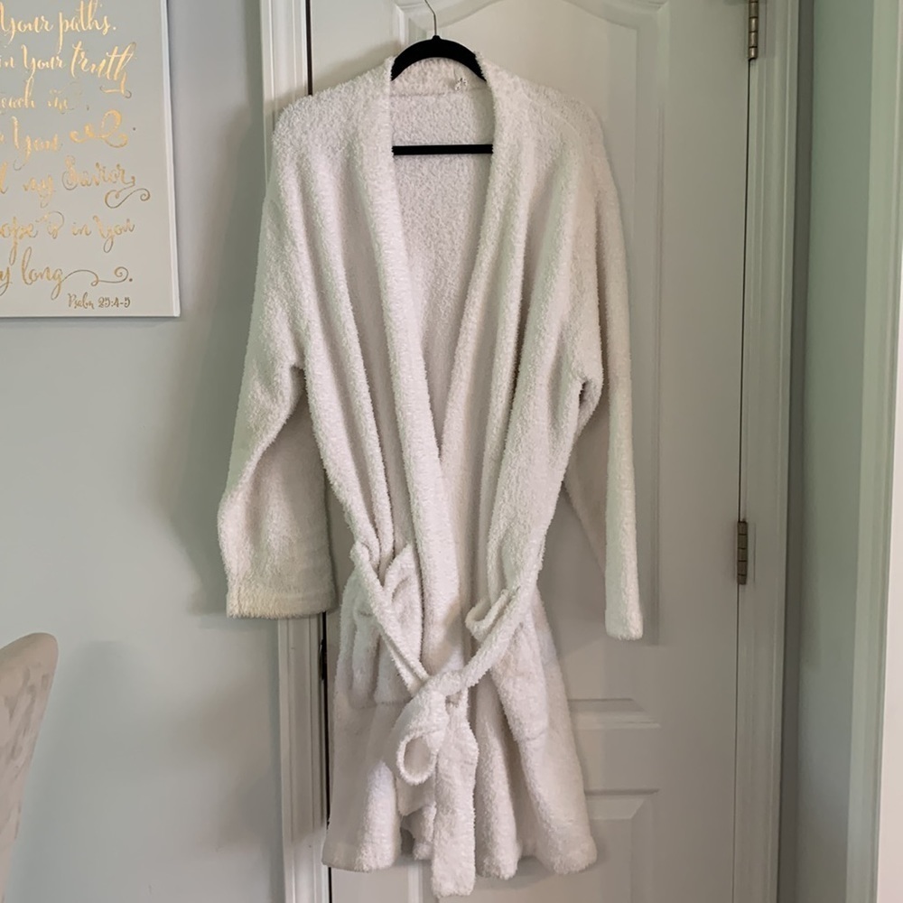 Pottery Barn Teddy Or Sherpa Robe plush size L‎ white cozy soft